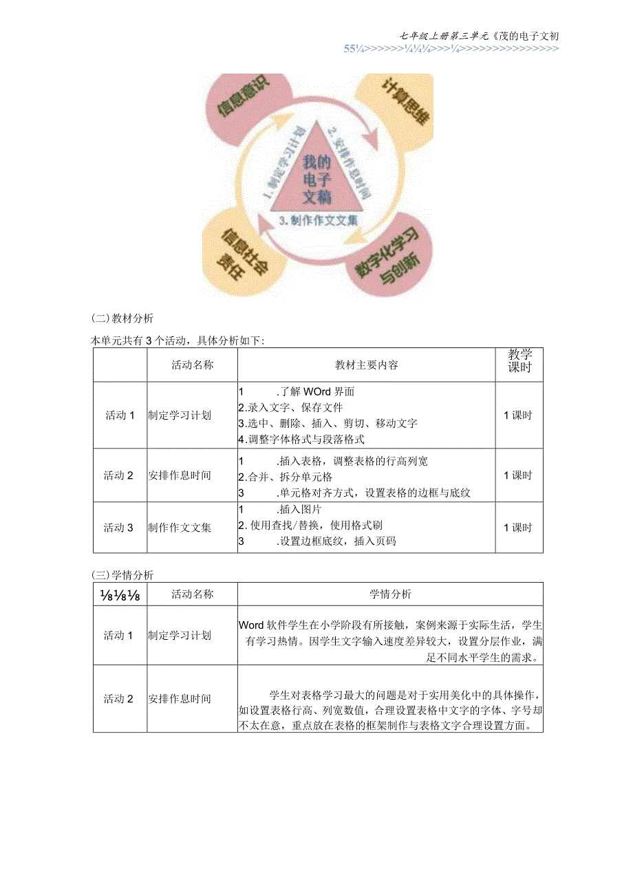 七年级上册《信息技术》《我的电子文稿》单元作业设计(优质案例43页).docx_第2页