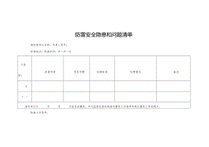 防雷安全隐患和问题清单.docx