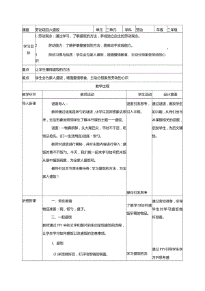 劳动项目六盛饭（教学设计）二年级劳动下册同步（人教版）.docx