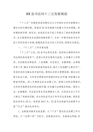 XX县司法局十三五发展规划.docx