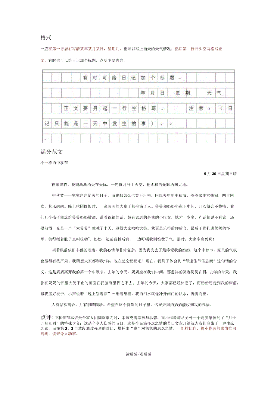 小学1-6年级应用文格式及技巧（请假条+通知+日记+读后感+书信+表扬稿+建议书）.docx_第3页