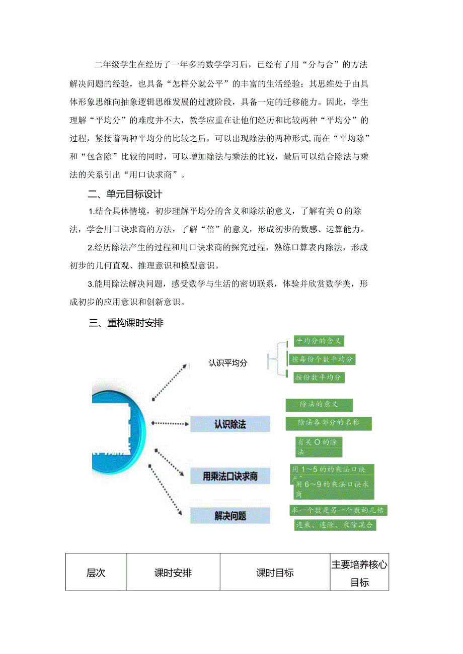 二年级《除法的初步认识和表内除法》大单元教学分析.docx_第3页