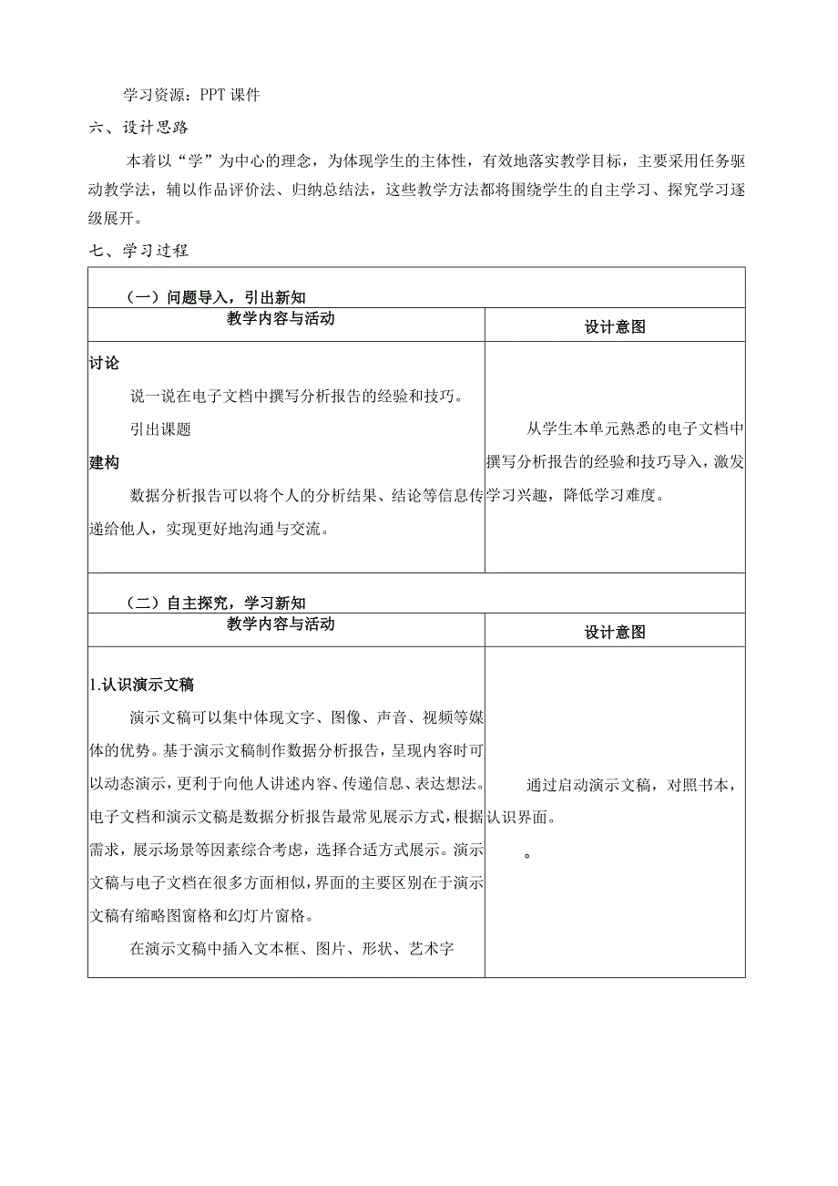 第14课数据分析报告教学设计四下信息科技浙教版（2023）.docx_第2页