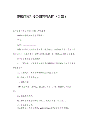 高碑店市科技公司劳务合同（3篇）.docx