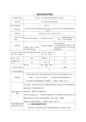 夏阳年产30万吨复合环保新型材料一期项目环评可研资料环境影响.docx