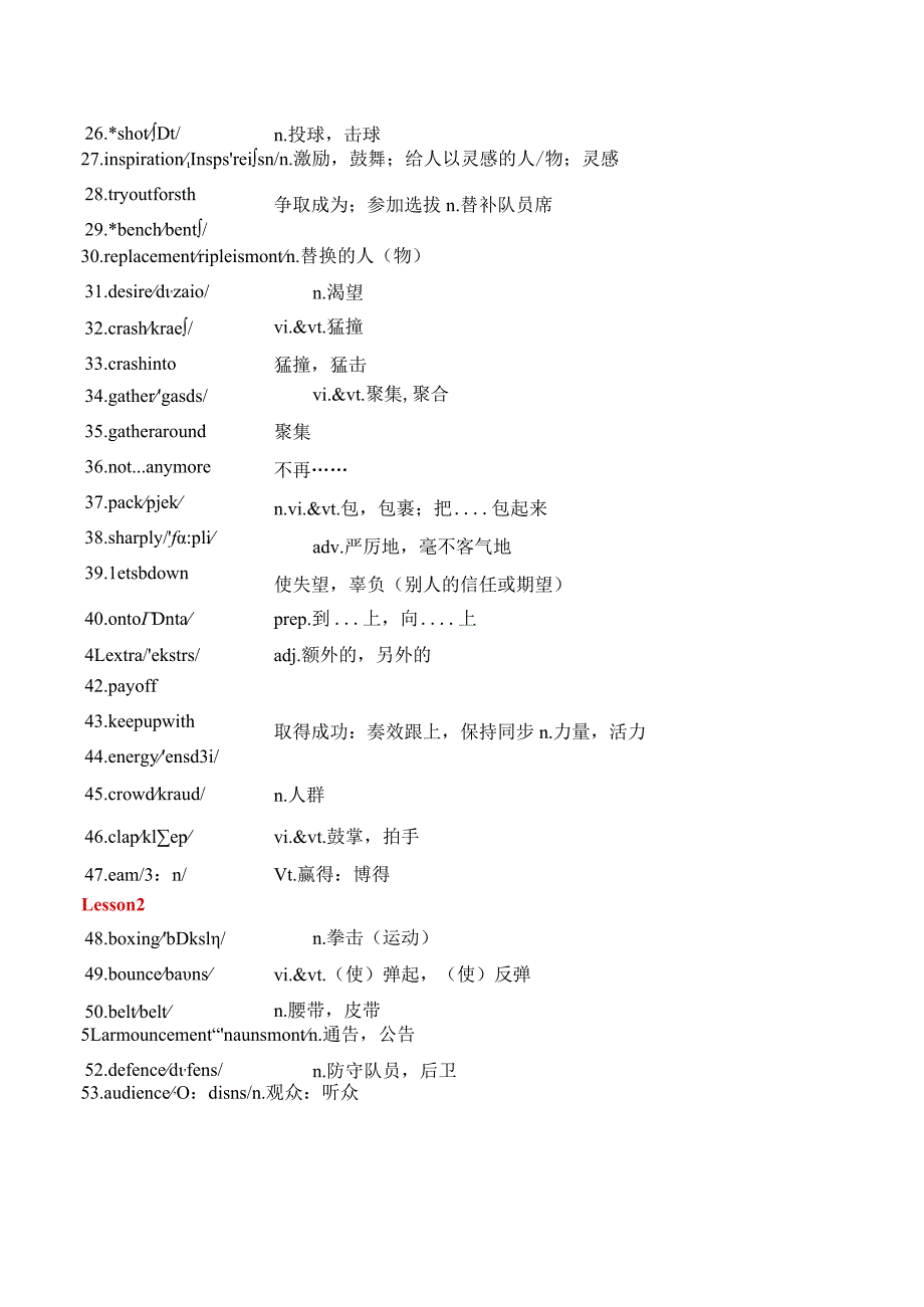 专题01必修一Unit2单元词汇表背诵版.docx_第2页