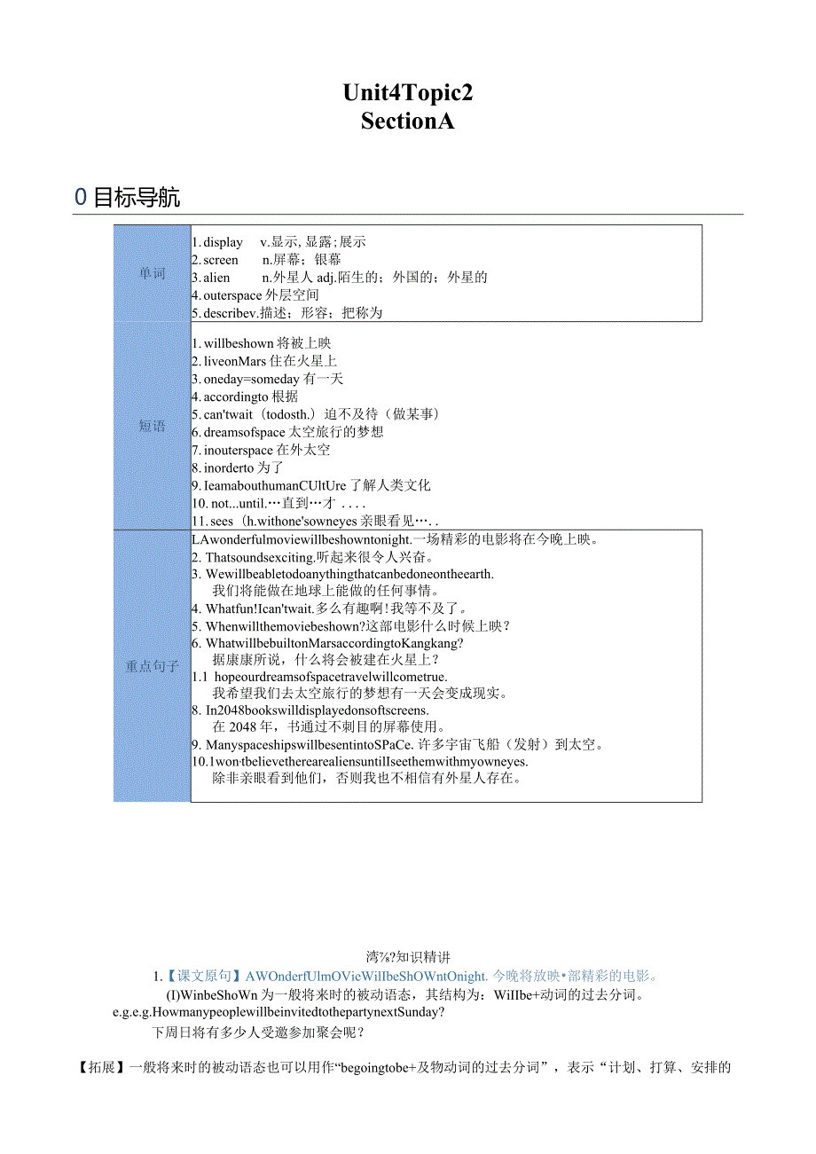 Unit4Topic2SectionA(知识精讲分层练习)(教师版).docx_第1页