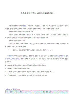 重难点03动词时态、语态及非谓语动词（原题版）.docx