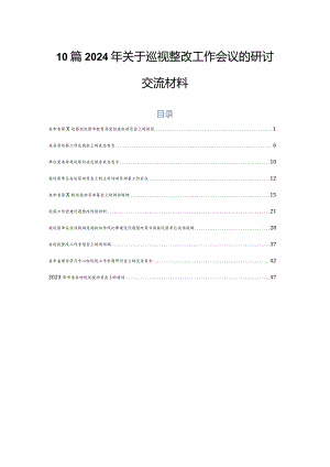 10篇2024年关于巡视整改工作会议的研讨交流材料.docx