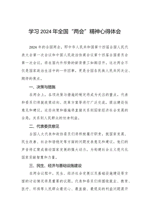 (36篇)学习2024年全国两会精神的心得体会优秀范文.docx