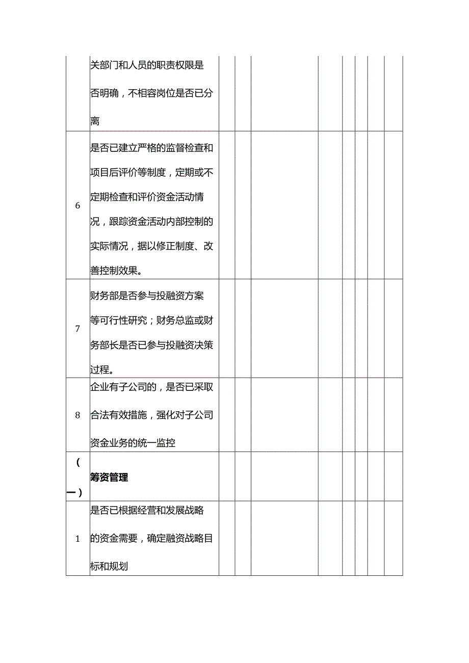 企业内部控制调研表-资金活动.docx_第3页