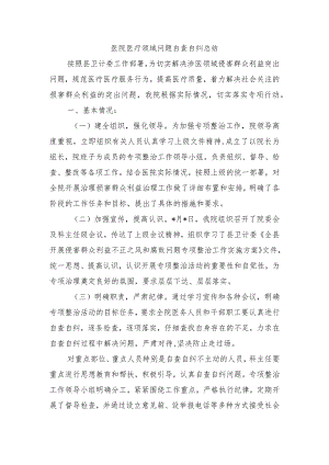 医院医疗领域问题自查自纠总结.docx