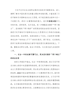 集中学习两会精神研讨发言提纲：以奋发有为的精神状态推动高质量发展.docx