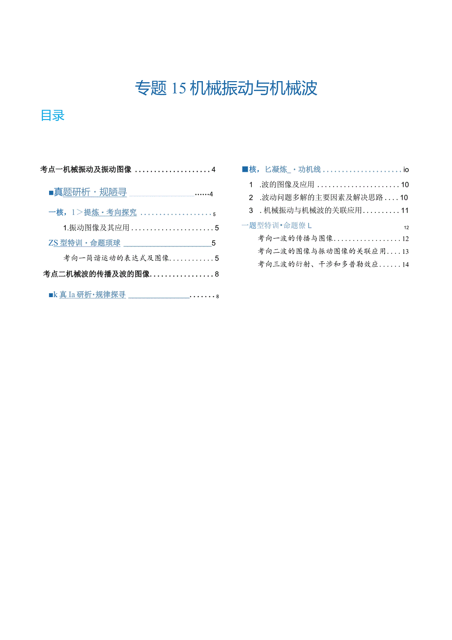 专题15机械振动与机械波（讲义）（解析版）.docx_第1页