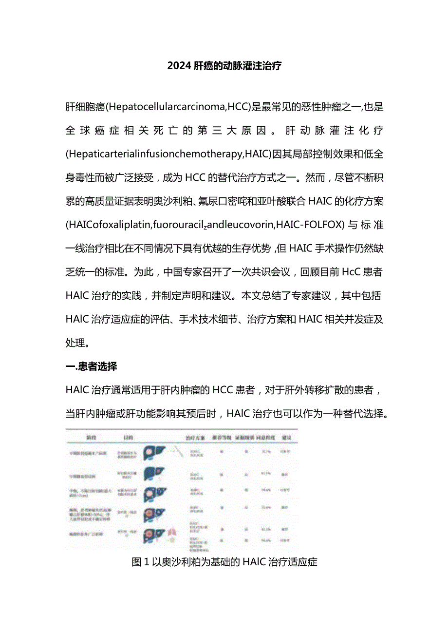 2024肝癌的动脉灌注治疗.docx_第1页