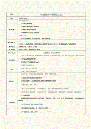 《物流营销实务》教案第14课物流服务产品策略（三）.docx