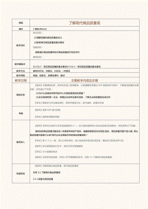 《商品学基础》教案第6课了解现代商品质量观.docx