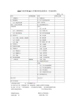 小学期末财务清算表（学前经费）.docx