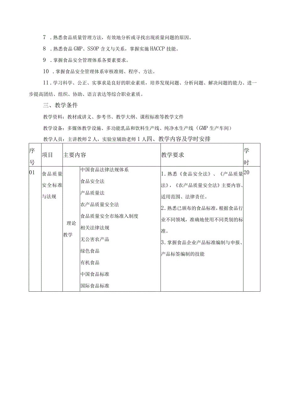 《食品质量安全管理》教学大纲.docx_第2页