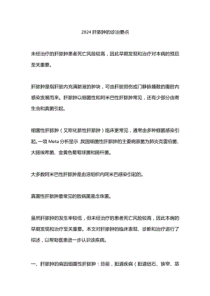 2024肝脓肿的诊治要点.docx