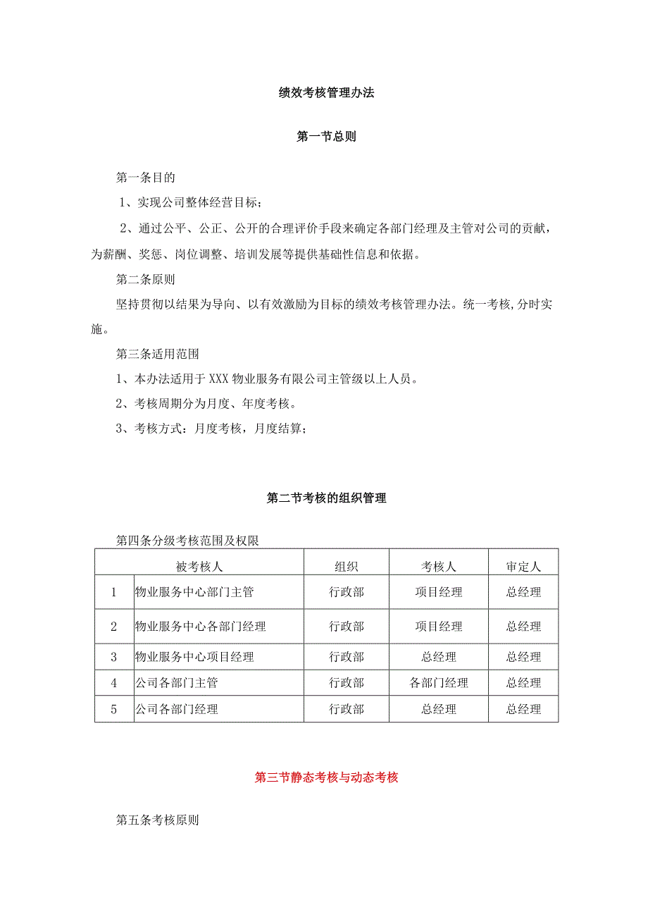 物业公司绩效考核管理办法.docx_第1页