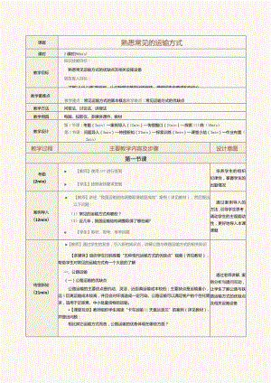 《现代物流管理基础》教案第4课熟悉常见的运输方式.docx