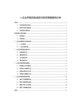 【A企业并购风险成因与防控策略案例探析10000字】.docx