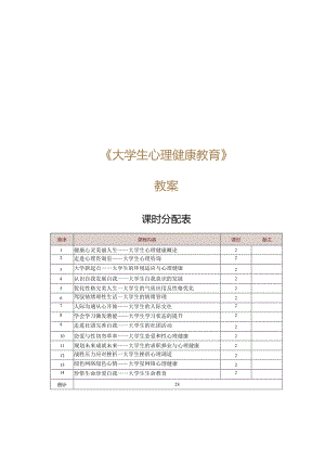 《大学生心理健康教育》教案第1课健康心灵美丽人生——大学生心理健康概论.docx