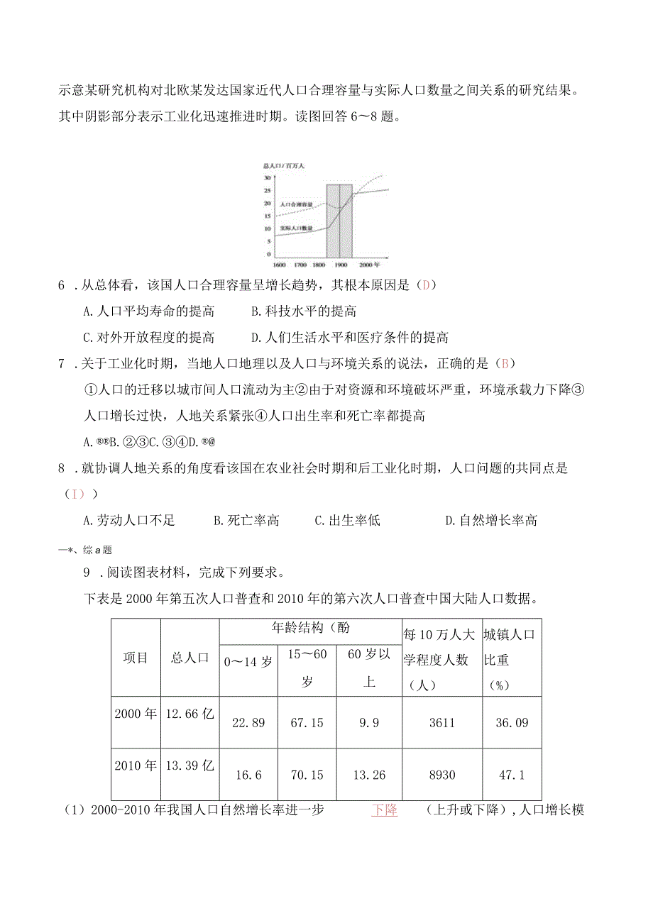 专练2环境承载力与环境人口容量.docx_第2页