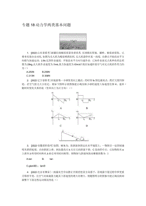 专题18动力学两类基本问题.docx