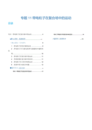 专题11带电粒子在复合场中的运动（讲义）（解析版）.docx