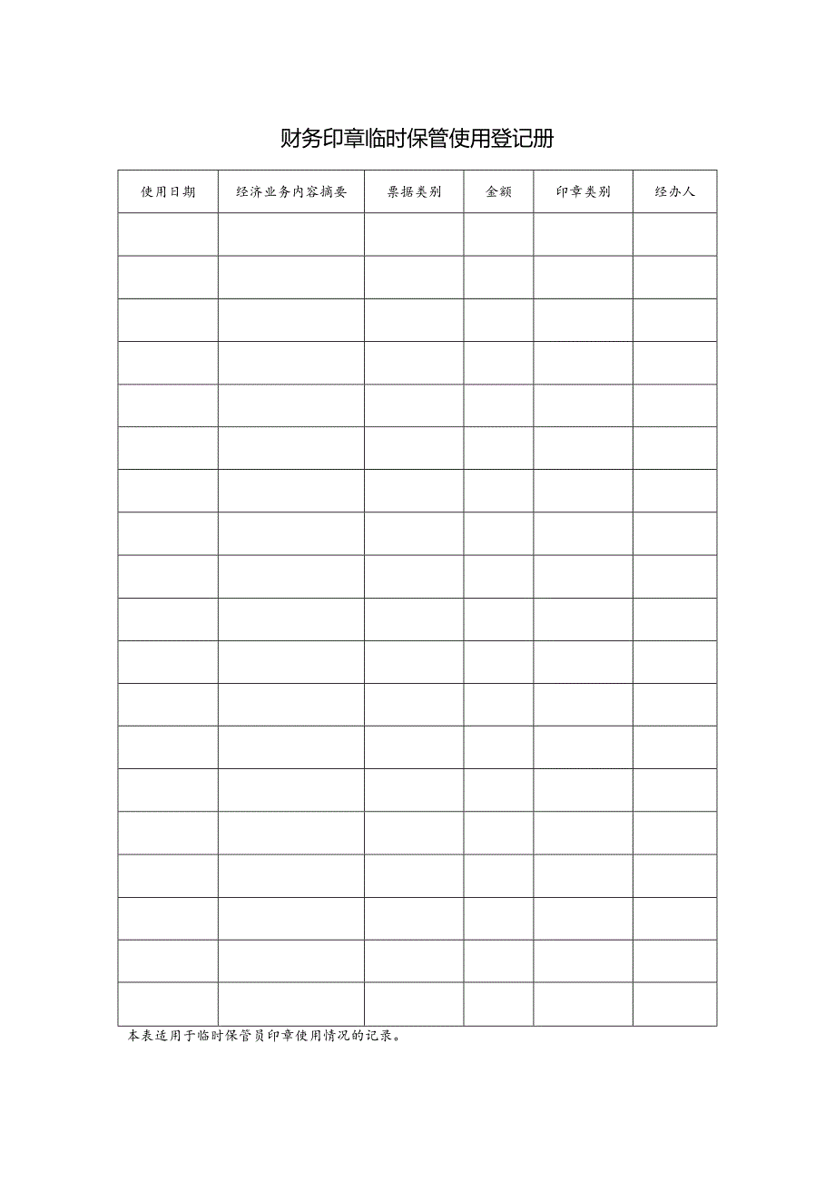 财务印章临时保管使用登记册.docx_第1页