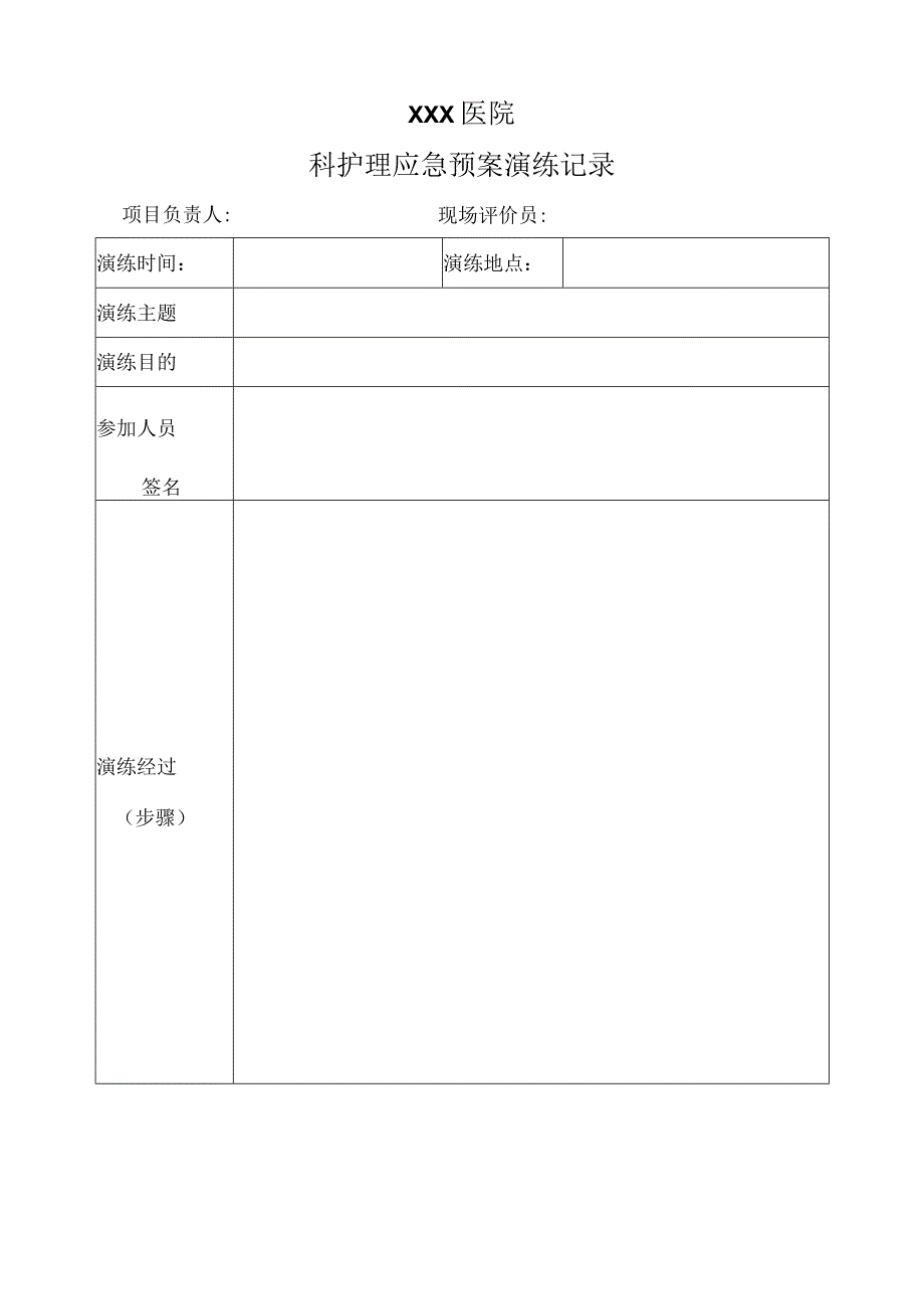 医院应急预案演练记录表.docx_第1页