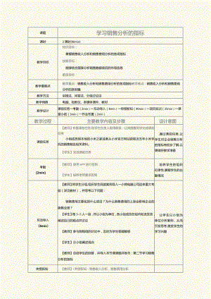 《销售管理实务》教案第18课学习销售分析的指标.docx