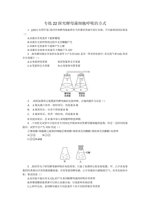 专练22探究酵母菌细胞呼吸的方式.docx