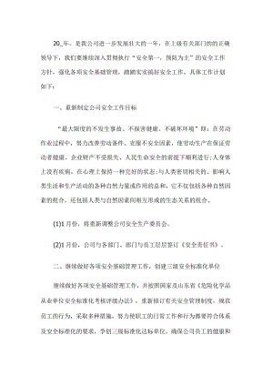 公司安全工作计划.docx