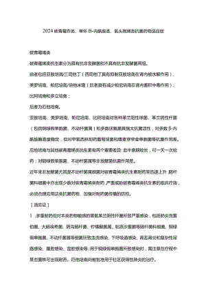 2024碳青霉烯类、单环β-内酰胺类、氧头孢烯类抗菌药物适应症.docx