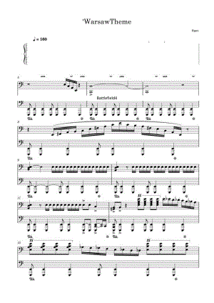【战地风云4】WarsawTheme（“黑石斑”主题曲）高清钢琴谱五线谱.docx