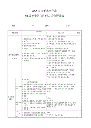 医院手术室N3级护士考核评分表.docx