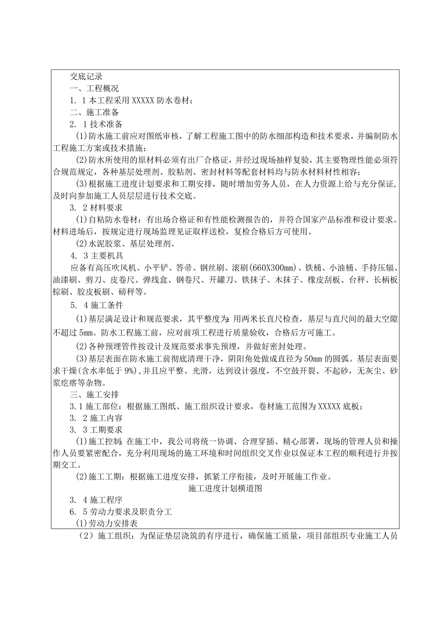 自粘防水卷材施工技术交底(底板).docx_第1页