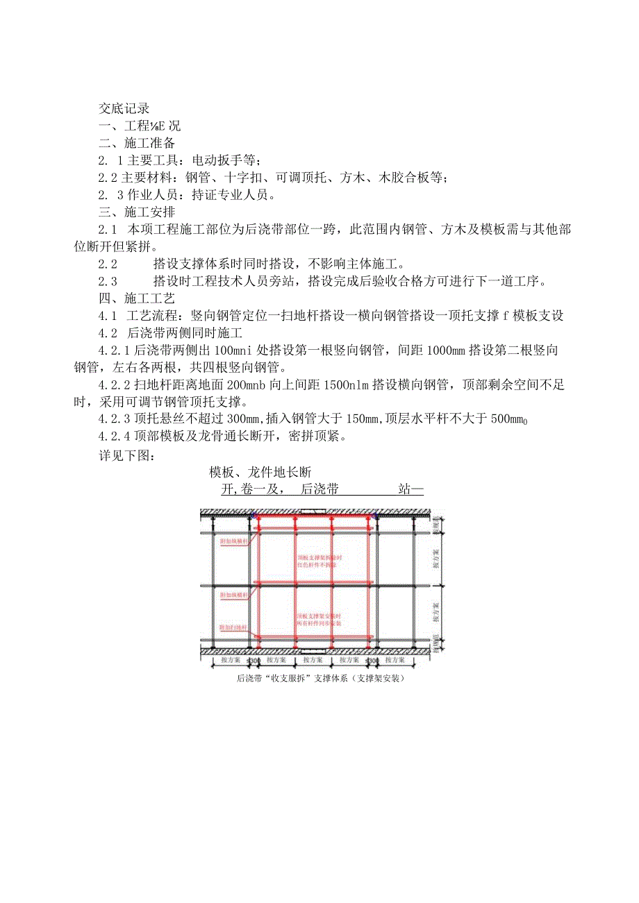 后浇带模板施工技术交底.docx_第1页