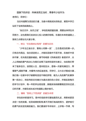 热辣滚烫正当时青春年少应作为发言稿国旗下的讲话.docx