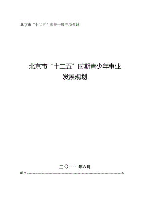 北京市“十二五”青少年事业发展规划.docx