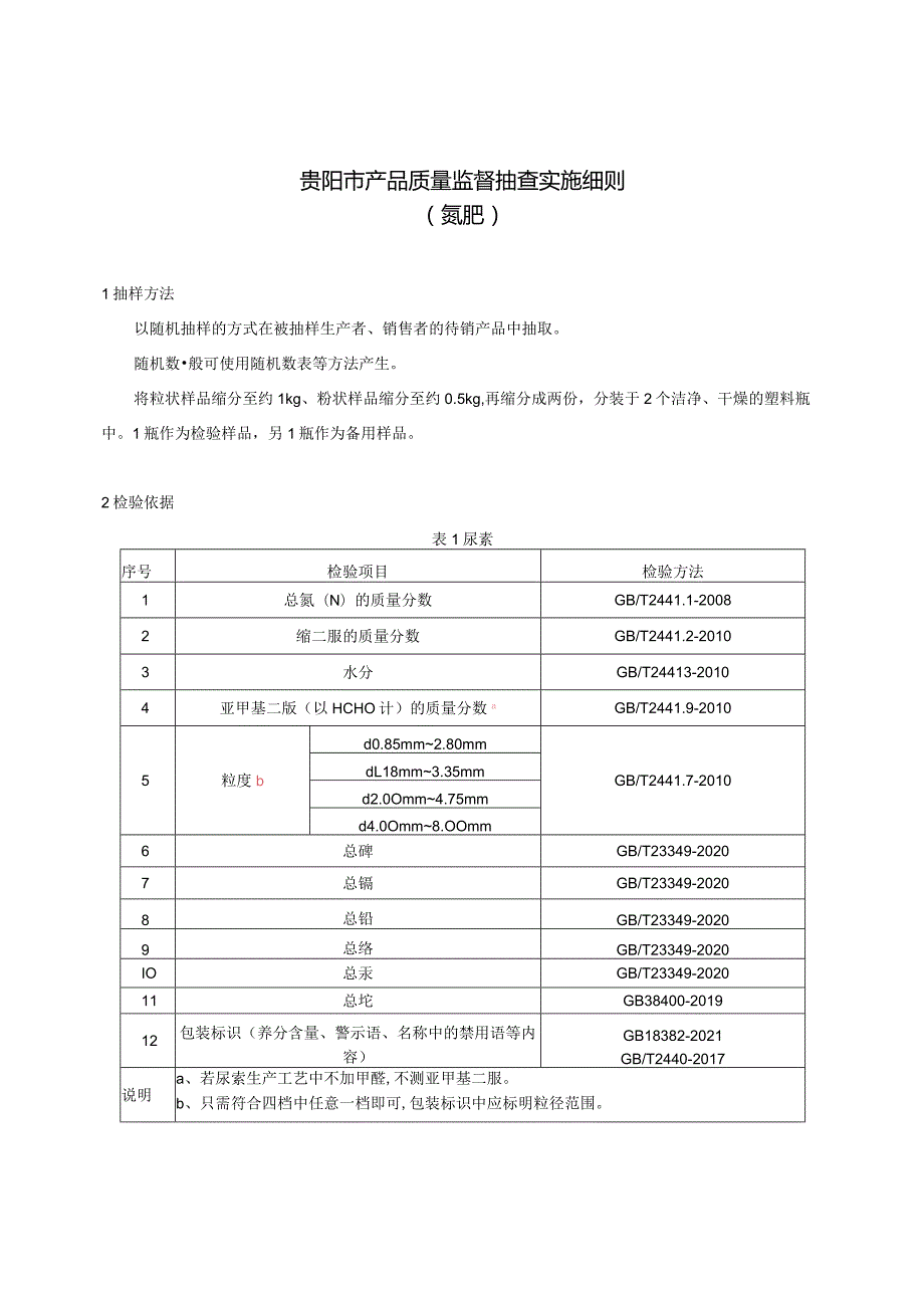 69.贵阳市产品质量监督抽查实施细则（氮肥）.docx_第1页