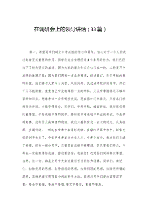 在调研会上的领导讲话（33篇）.docx