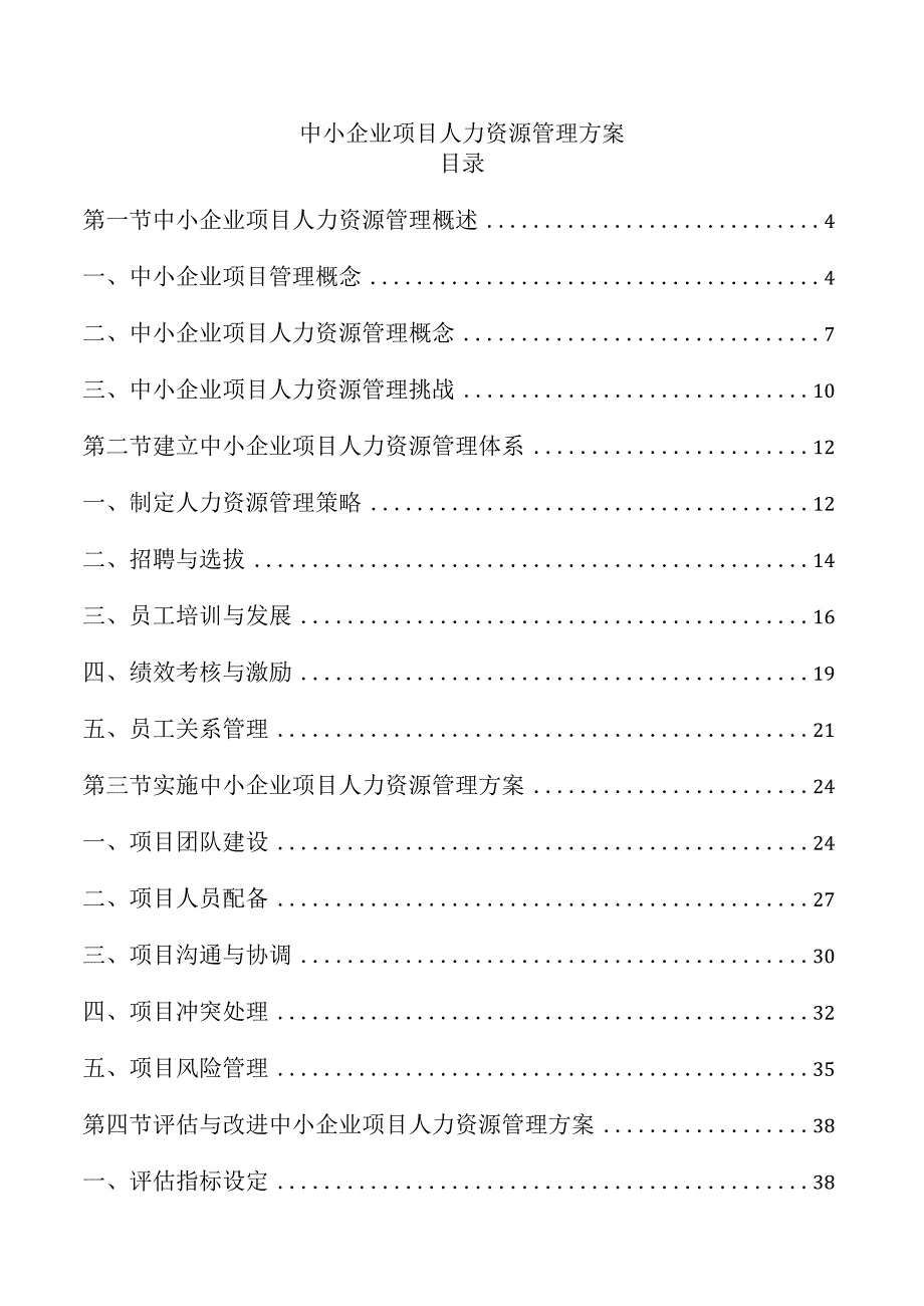 中小企业项目人力资源管理方案.docx_第1页