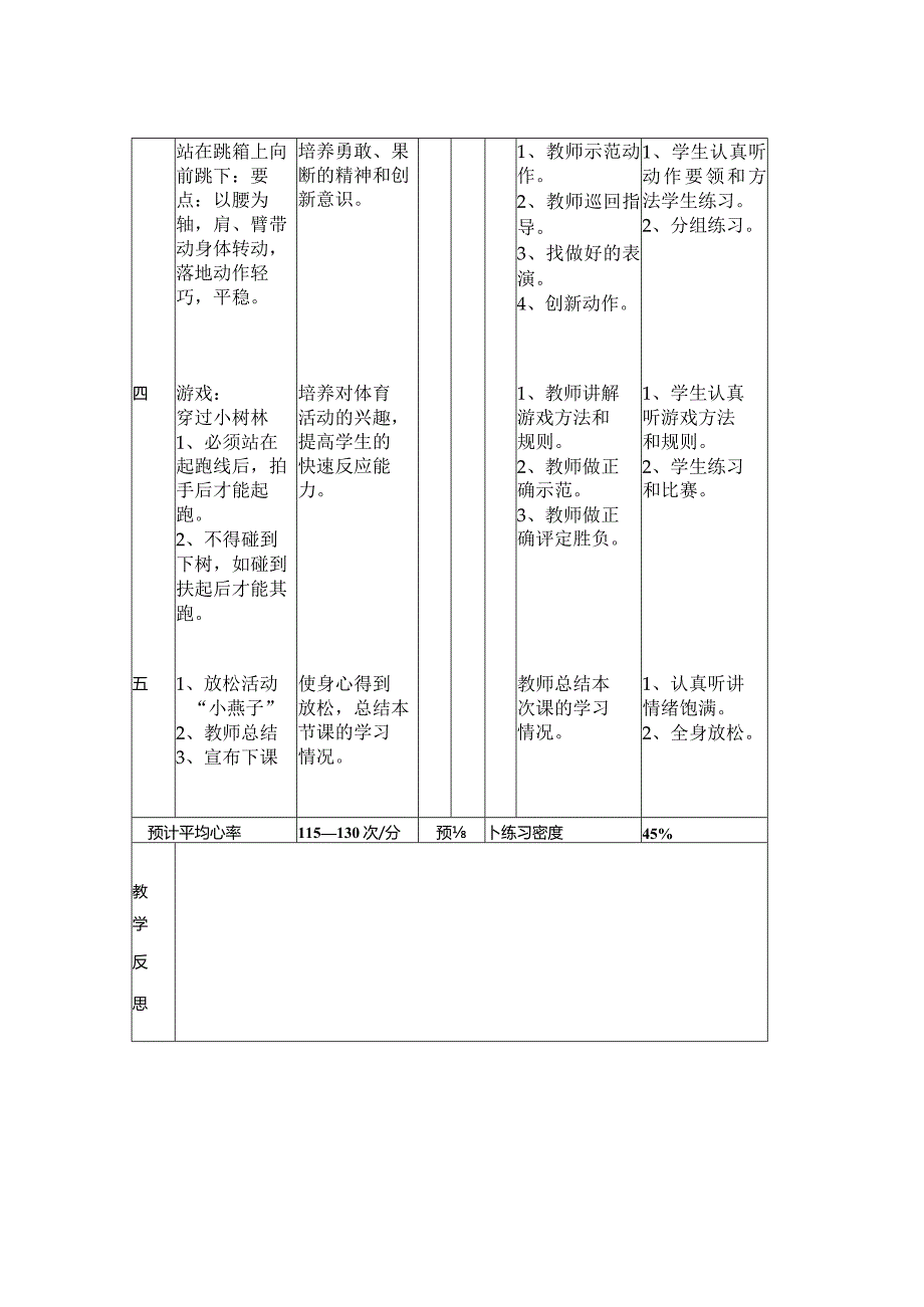 站在跳箱上向前跳下“穿过小树林”教学设计.docx_第2页