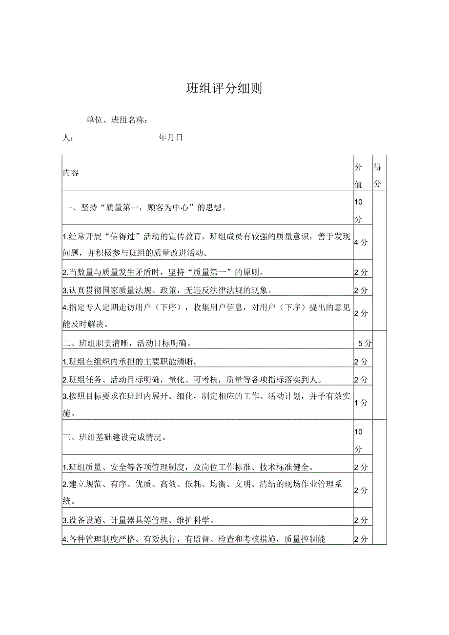 班组质量考核.docx_第1页