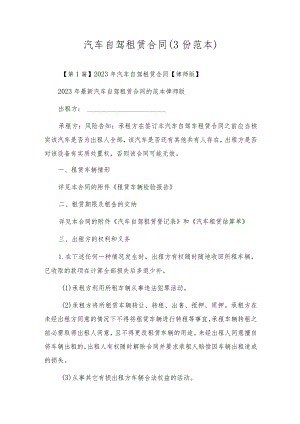 汽车自驾租赁合同（3份范本）.docx