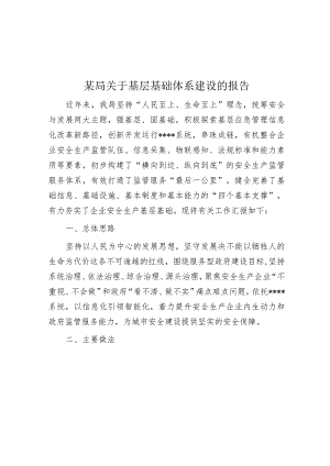 某局关于基层基础体系建设的报告【】.docx